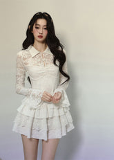 Fine Shimmer Tweed Slim Fit Top